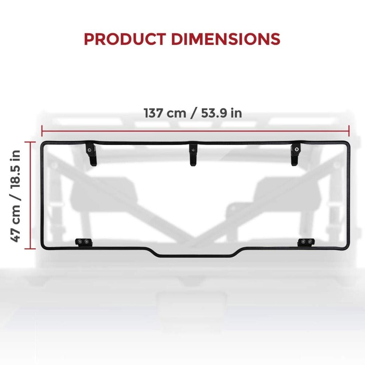Kemimoto '15-'24 Polaris Ranger XP 1000 Rear Windshield Hard Tool