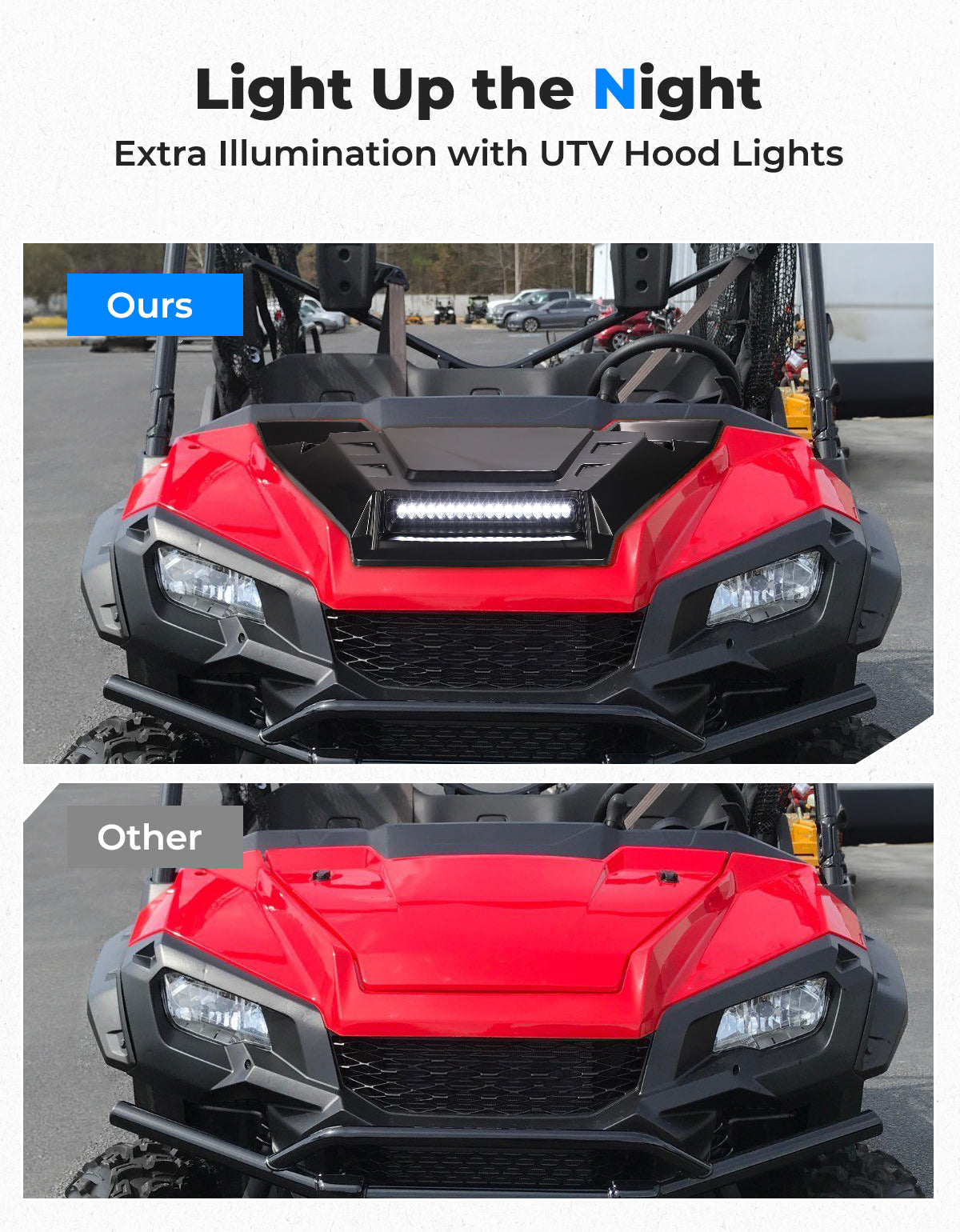 Kemimoto '16-'24 Honda Pioneer 1000 Sport Hood Scoop w/LED Light