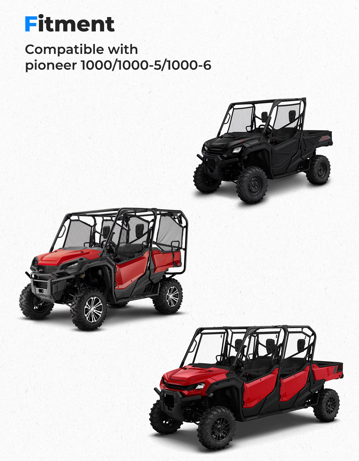 Kemimoto '16-'24 Honda Pioneer 1000 Sport Hood Scoop w/LED Light