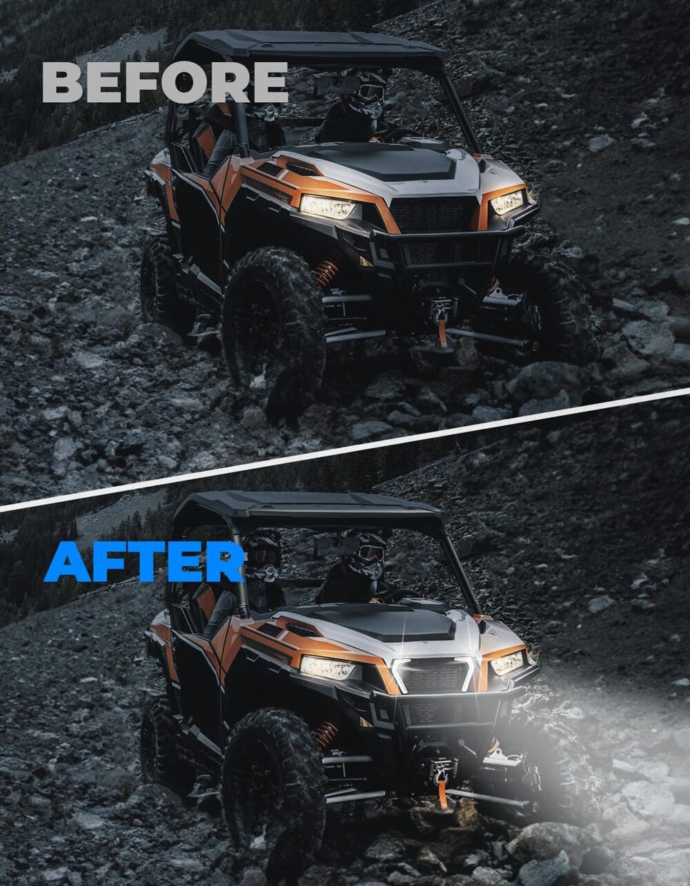 Kemimoto '16-'24 Polaris General 1000 2x Front Fang Accent Light Turn Signal