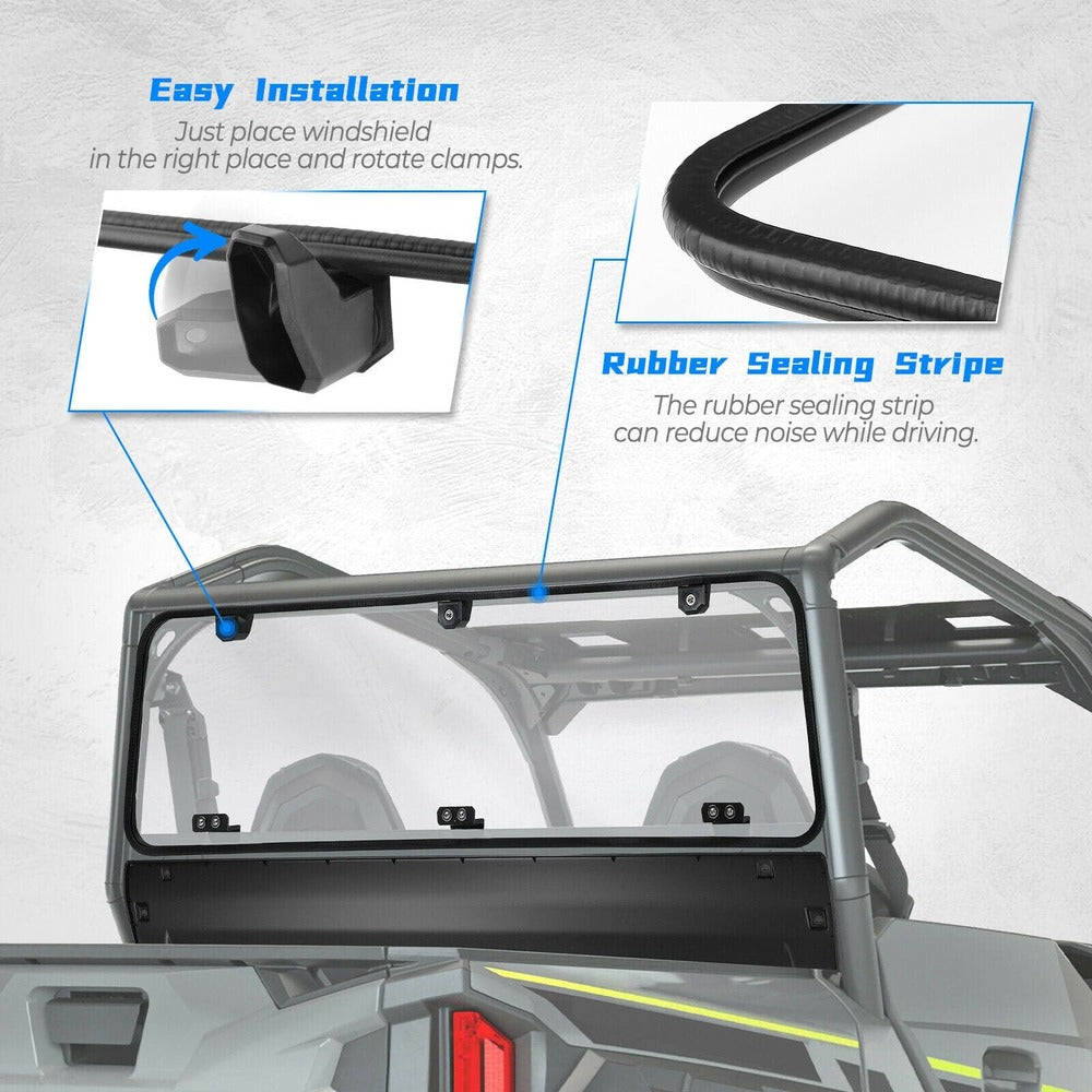 Kemimoto '16-'24 Polaris General 1000/4 Rear Windshield Clear