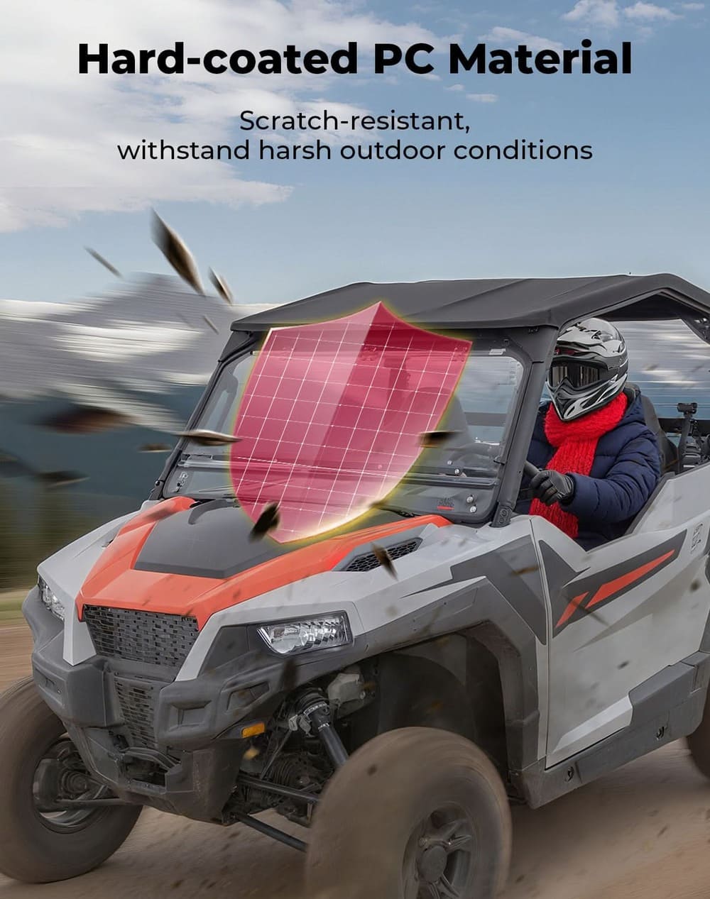 Kemimoto '16-'25 Polaris General XP 1000 3-In-1 Front Flip Windshield