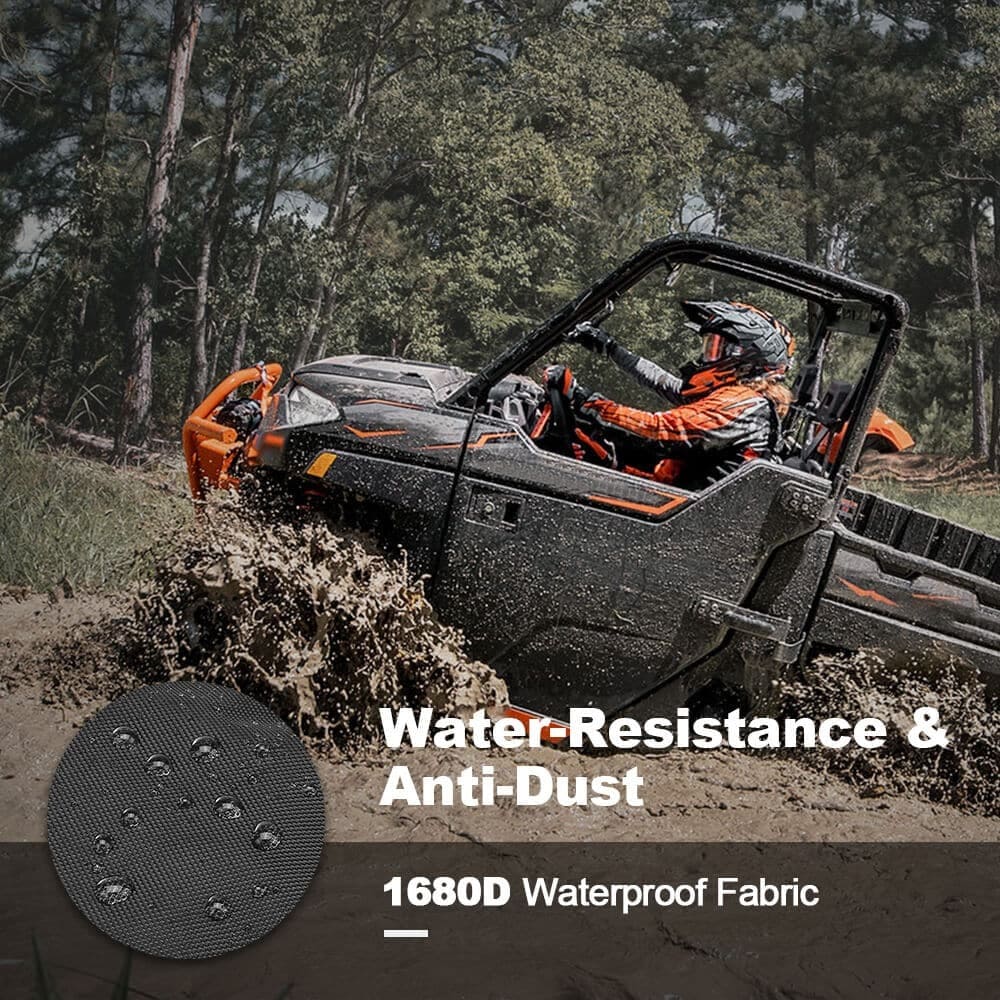 Kemimoto '17-'21 Polaris Ranger XP 1000 Adjustable Break Away Side Mirrors & Seat Cover