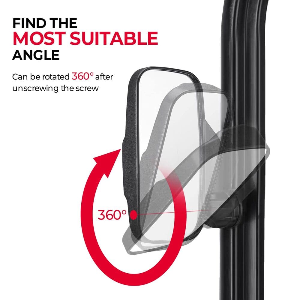 Kemimoto 17' 23' Polaris Ranger XP 1000 Adjustable Side Mirrors W/ Bypass