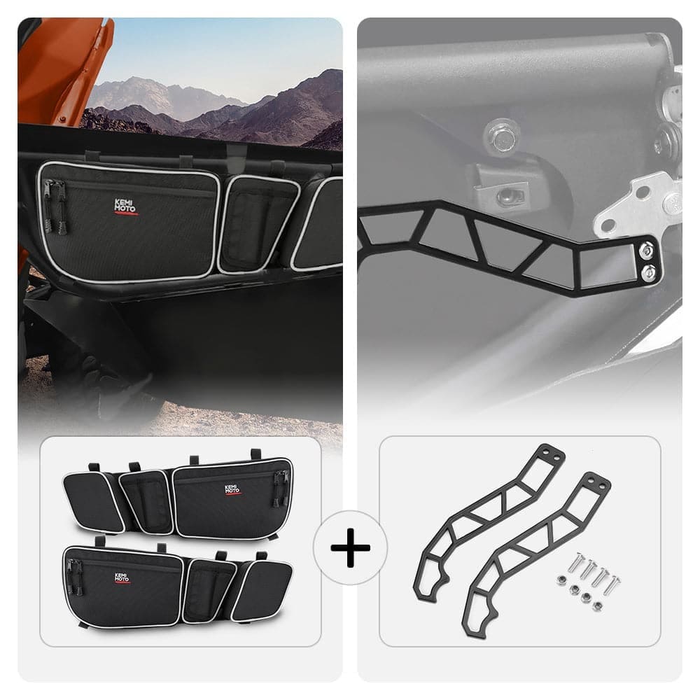 Kemimoto '17-'24 Can-Am Maverick X3 Front Door Bags & Door Handle