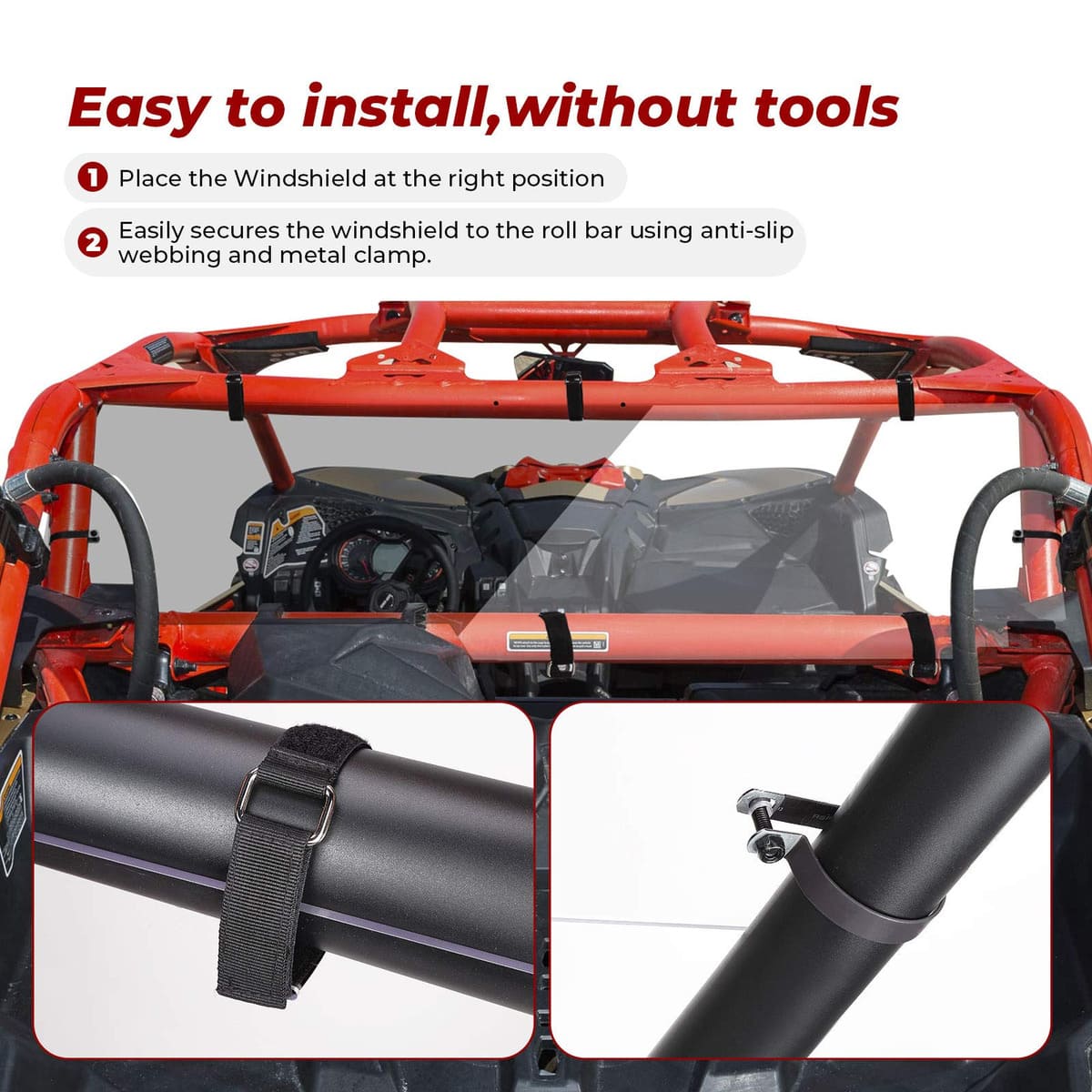 Kemimoto '17-'24 Can-Am Maverick X3 /Max Rear Windshield