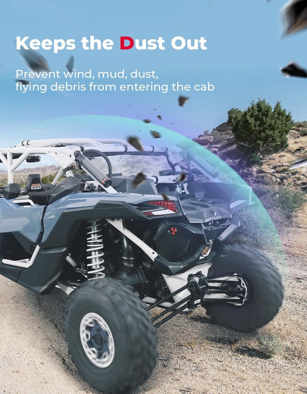 Kemimoto '17-'24 Can-Am Maverick X3 Max Soft Rear Windshield