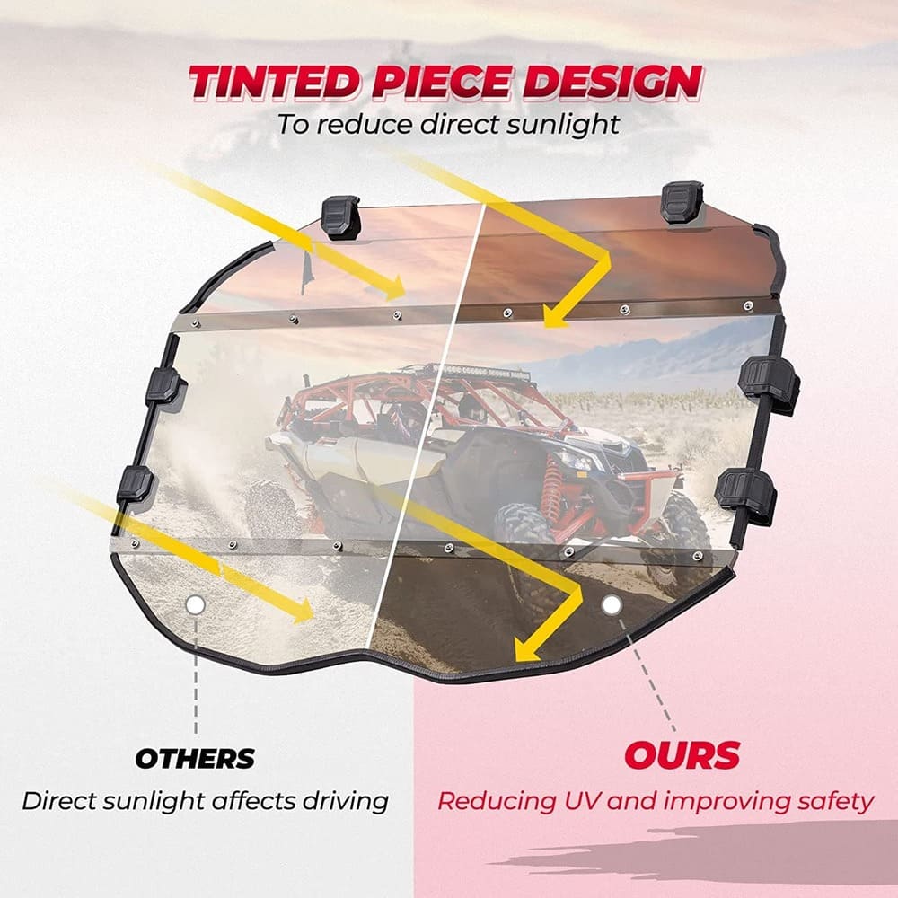 Kemimoto '17-'24 Can-Am Maverick X3/Max Tinted Full Windshield