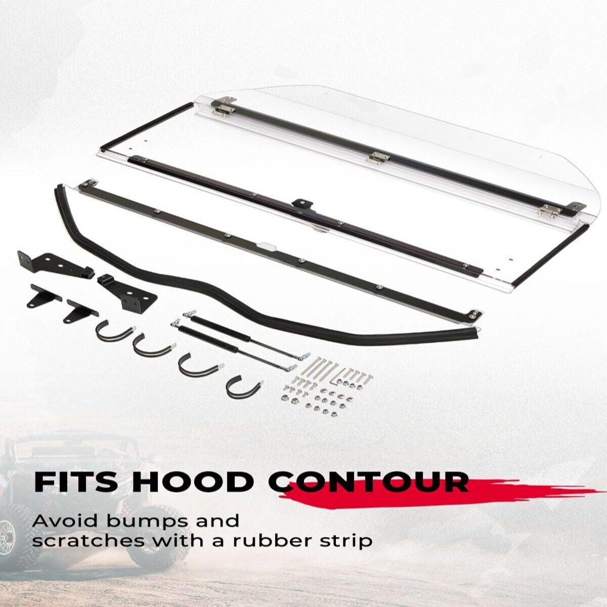 Kemimoto '17-'24 Can-Am Maverick X3 Upgraded Scratch Resistant Flip Windshield