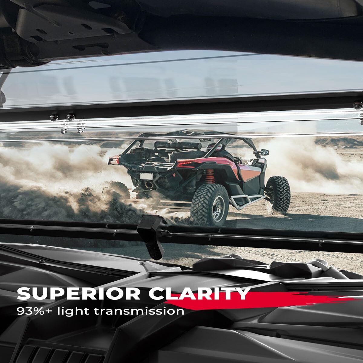 Kemimoto '17-'24 Can-Am Maverick X3 Upgraded Scratch Resistant Flip Windshield