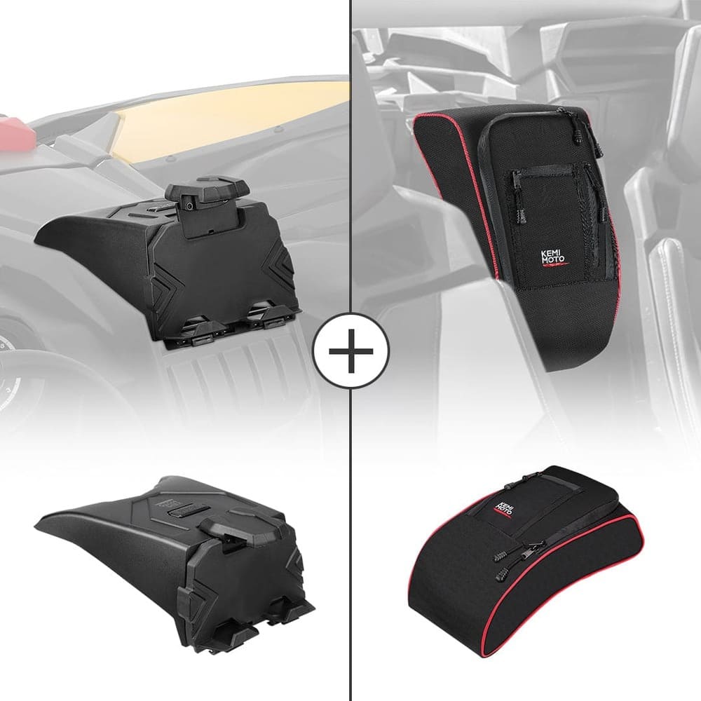 Kemimoto '17-'24 Can-Am Maverick X3 Tablet Holder & Console Storage Bag