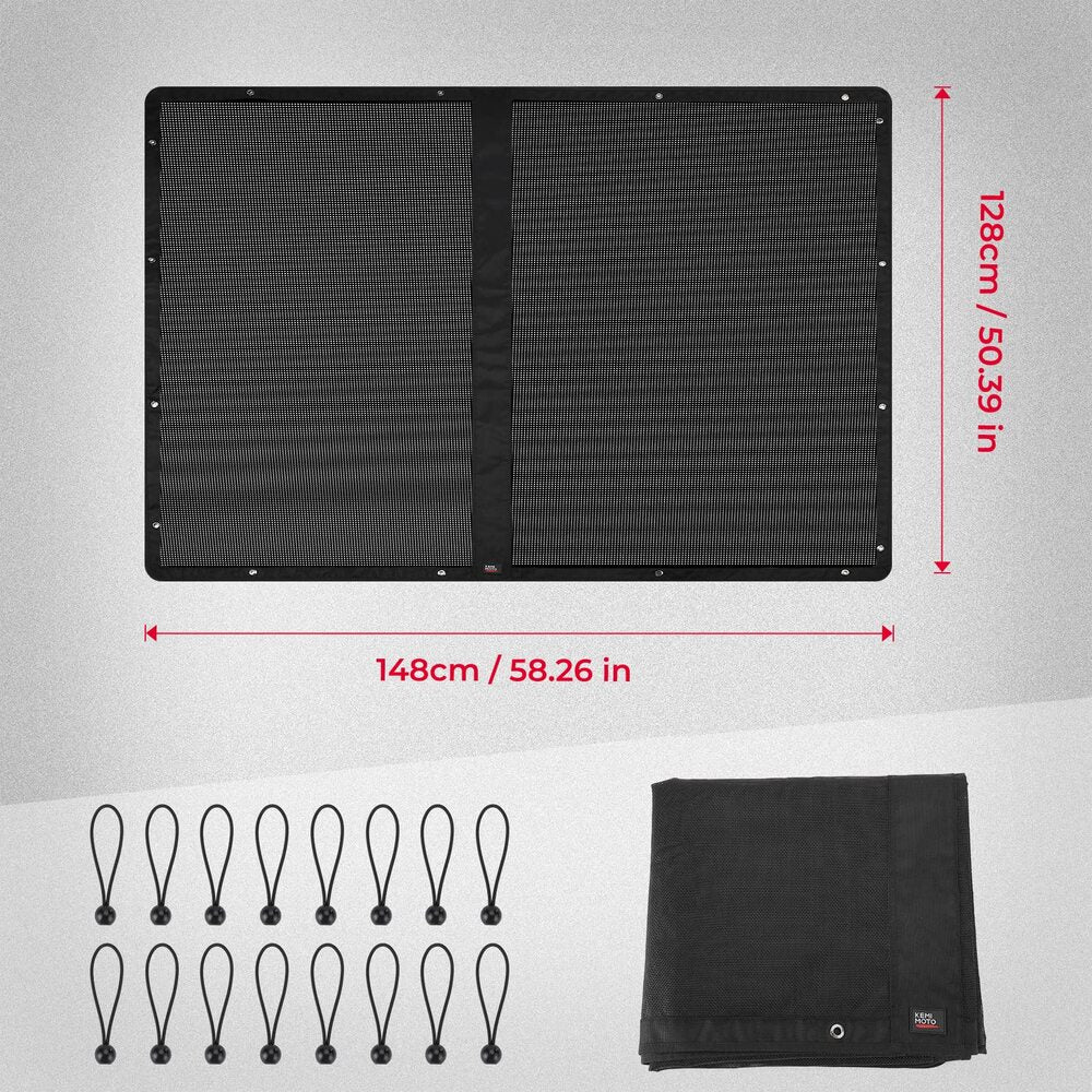 Kemimoto '17-'24 Polaris Ranger 1000 Crew UTV Soft Top Window Net Mesh