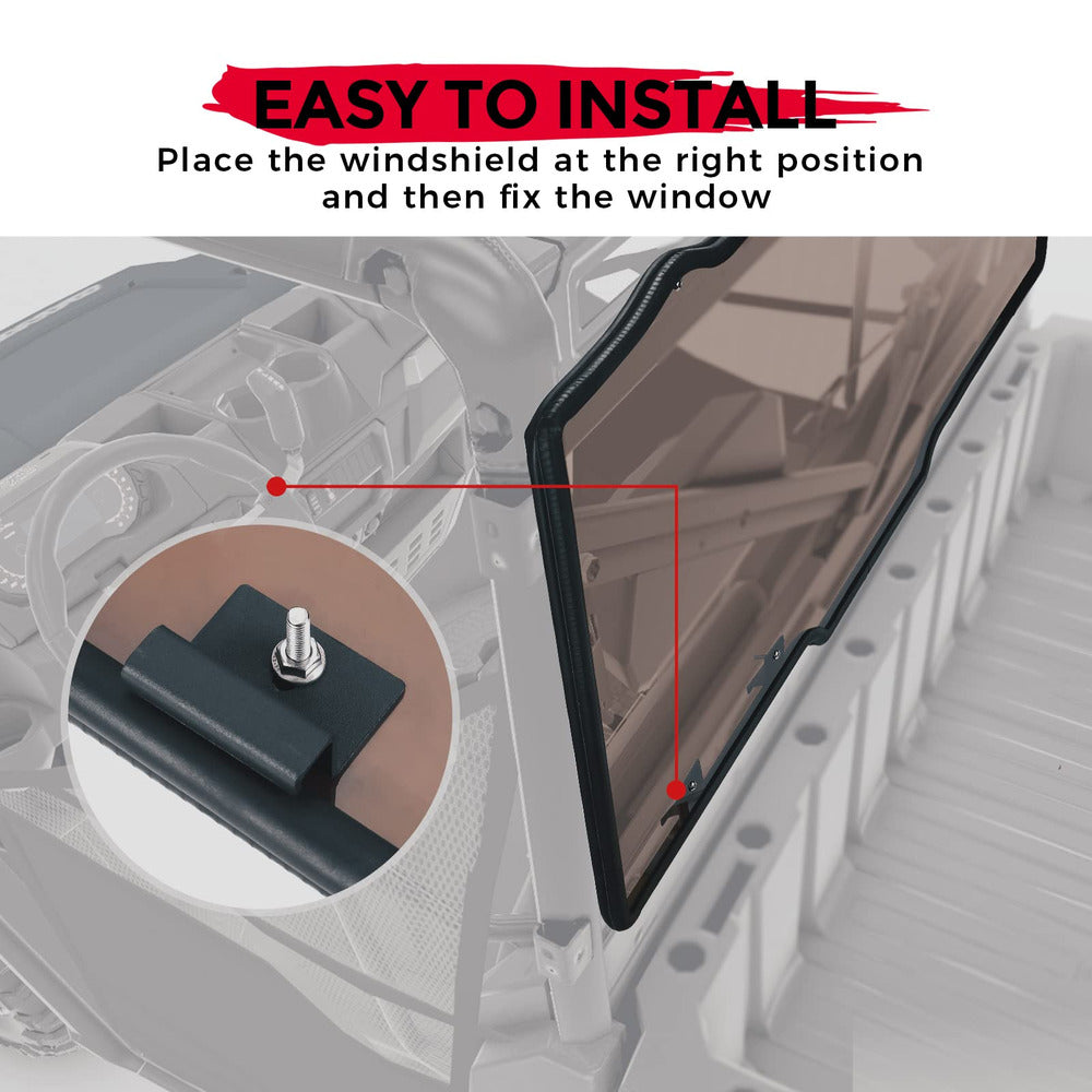 Kemimoto '17-'24 Polaris Ranger XP 1000/ Crew Tint Anti UV Rear Windshield