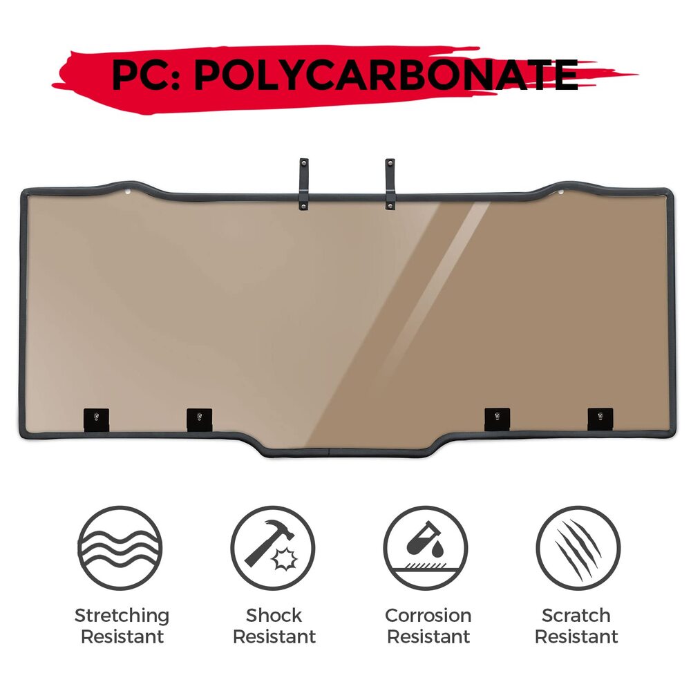 Kemimoto '17-'24 Polaris Ranger XP 1000/ Crew Tint Anti UV Rear Windshield