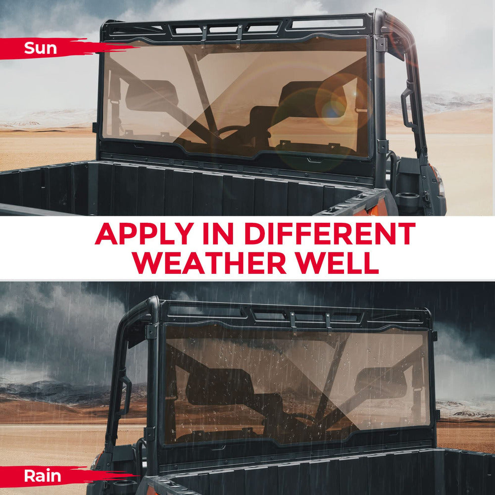 Kemimoto '17-'24 Polaris Ranger XP 1000/ Crew Tint Anti UV Rear Windshield