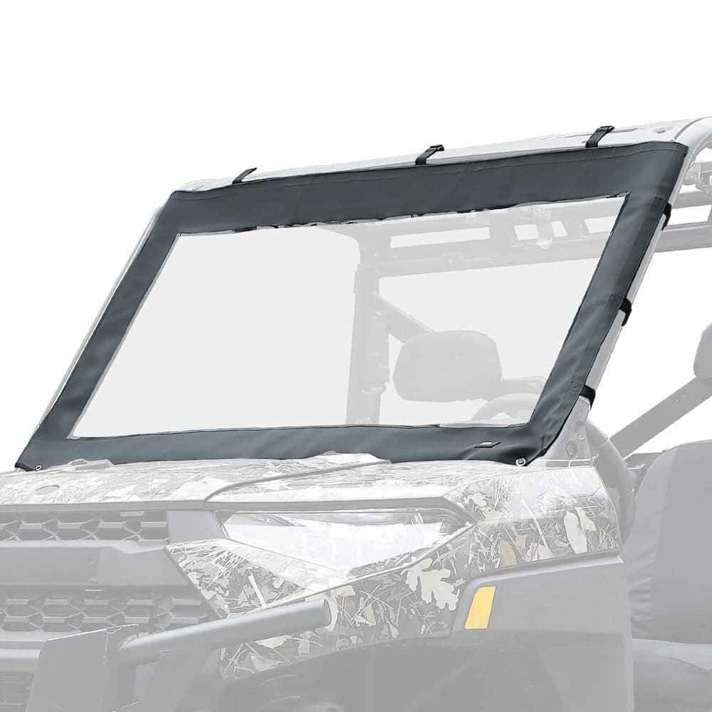 Kemimoto '17-'24 Polaris Ranger XP 1000 PVC Waterproof Panel Soft Front Windshield