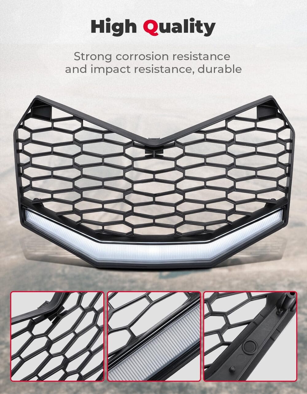 Kemimoto '17-'25 Can-Am Maverick X3 Front Bumper Mesh Grill