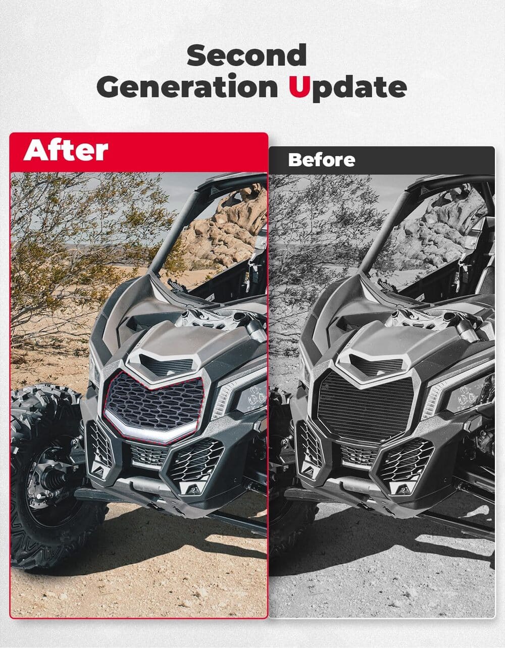 Kemimoto '17-'25 Can-Am Maverick X3 Front Bumper Mesh Grill