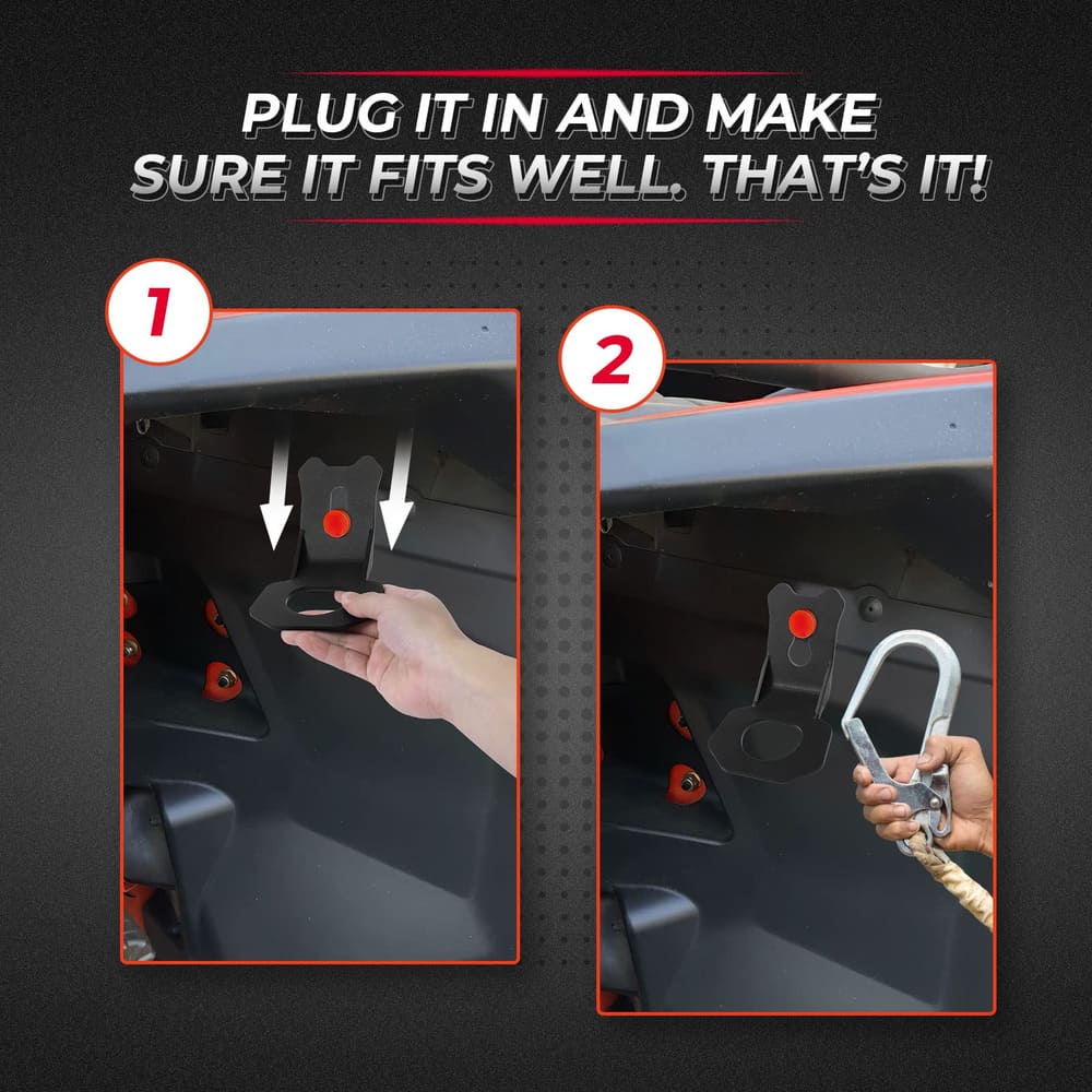 Kemimoto '17-'25 Can-Am Maverick X3 Tie Down Brackets Hooks - 4 Pcs