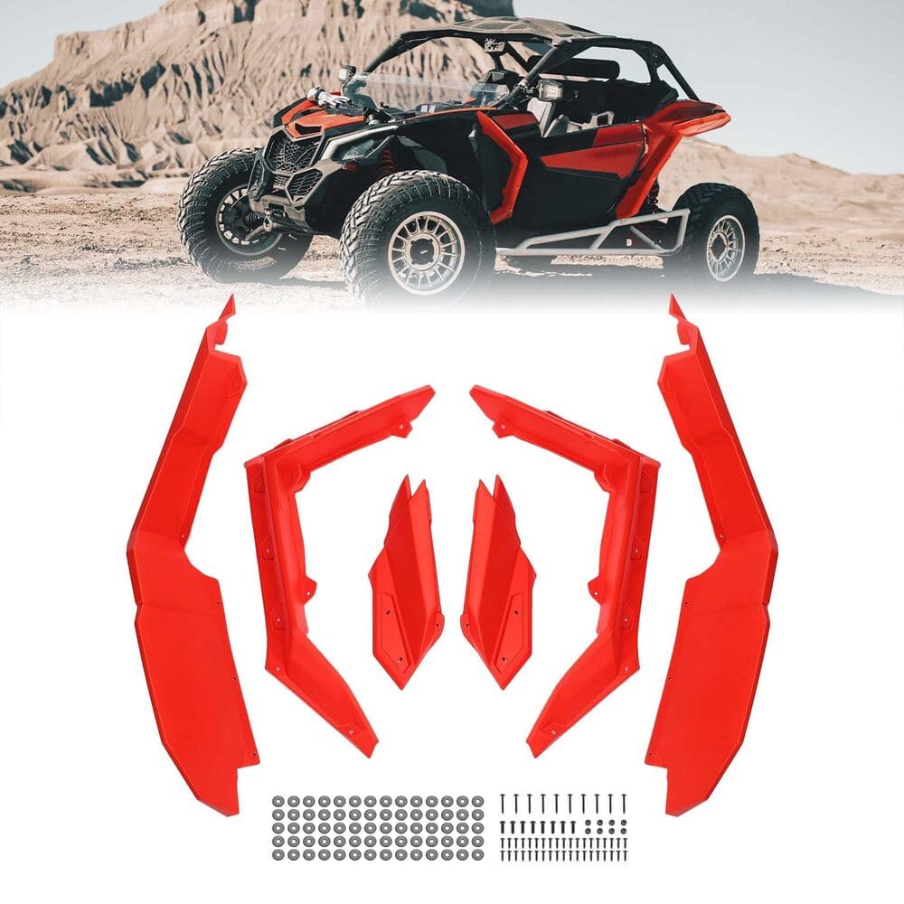 Kemimoto '17-'25 Can-Am Maverick X3 Red Fender Flares