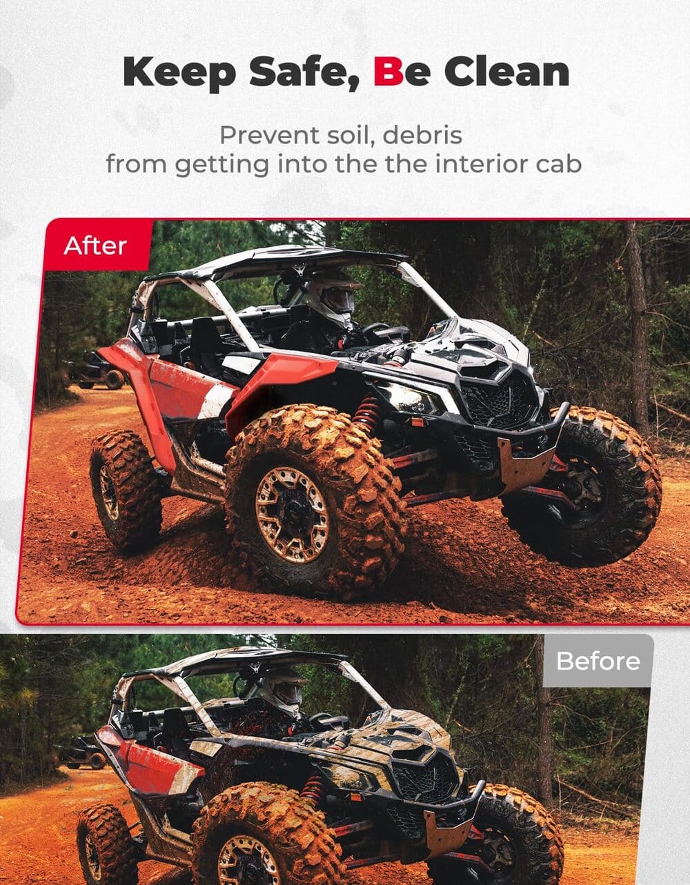 Kemimoto '17-'25 Can-Am Maverick X3 Red Fender Flares