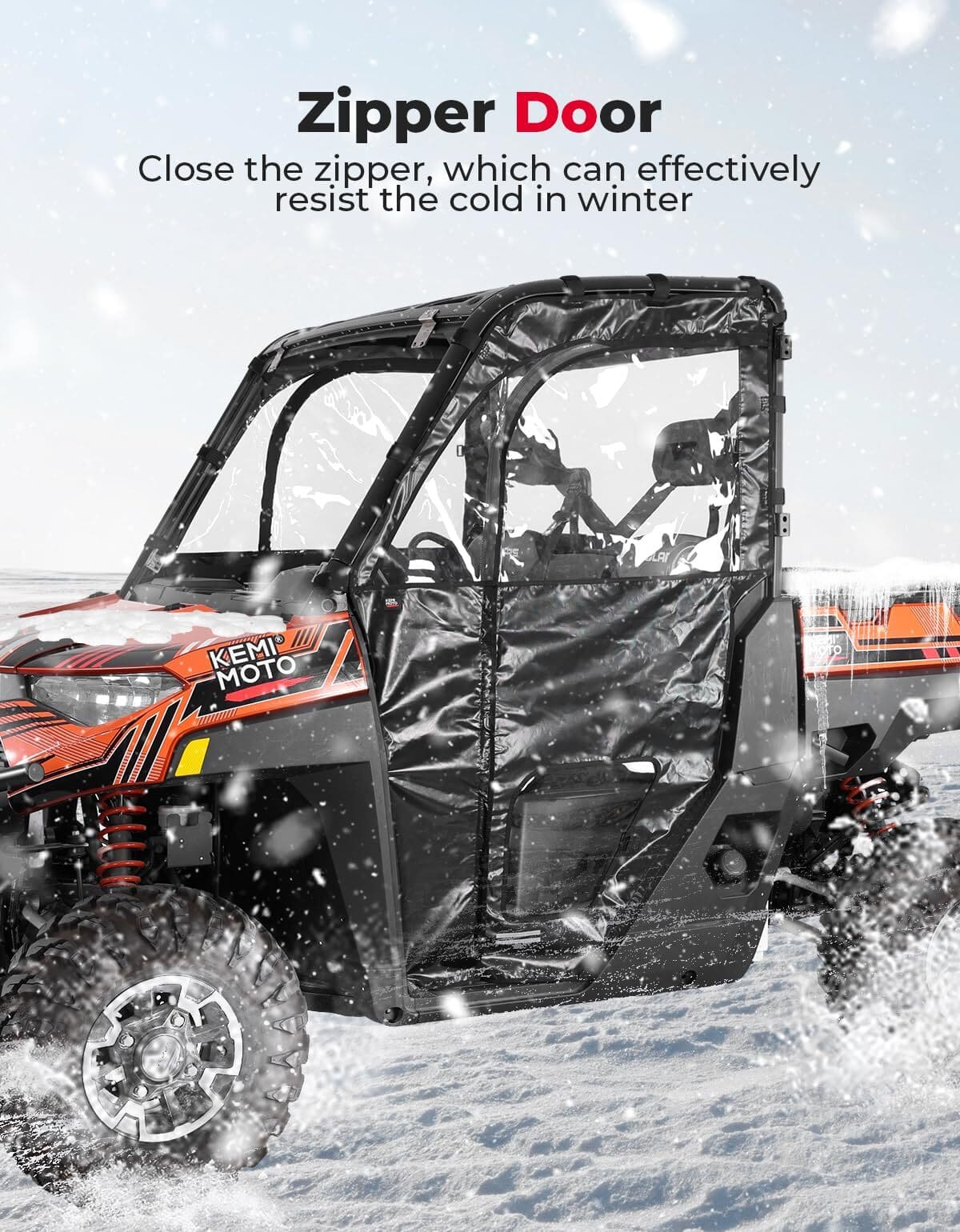 Kemimoto '17-'25 Polaris Ranger XP 1000 UTV Cab Enclosure Upper Doors