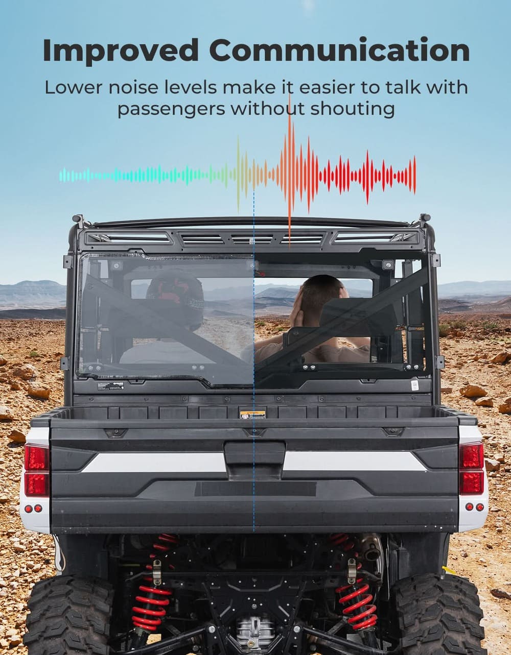 Kemimoto '17-'25 Polaris Ranger XP 1000 UTV Rear Window