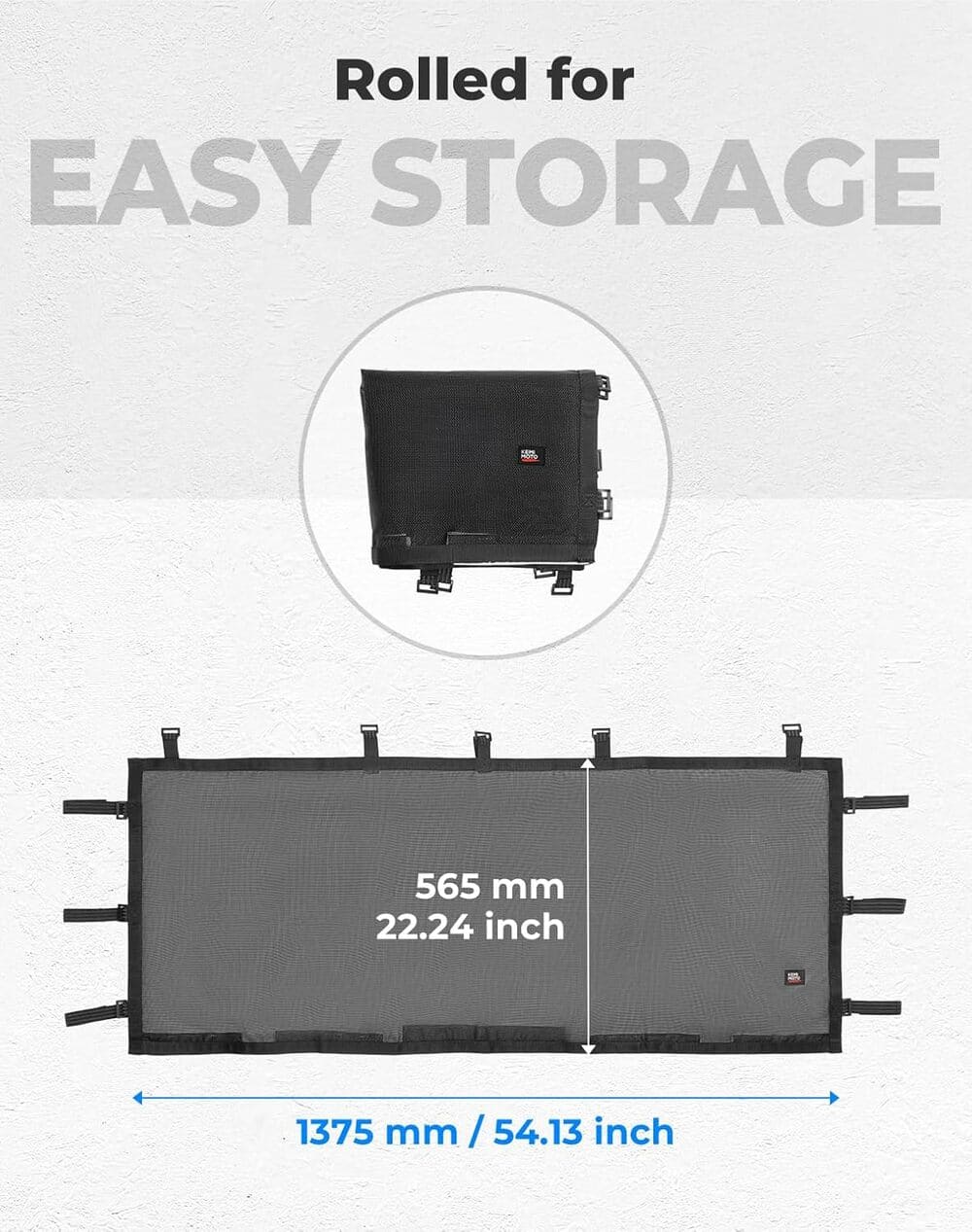 Kemimoto '17-'25 Polaris Ranger XP 1000 UTV Sunshade Soft Rear Window Net