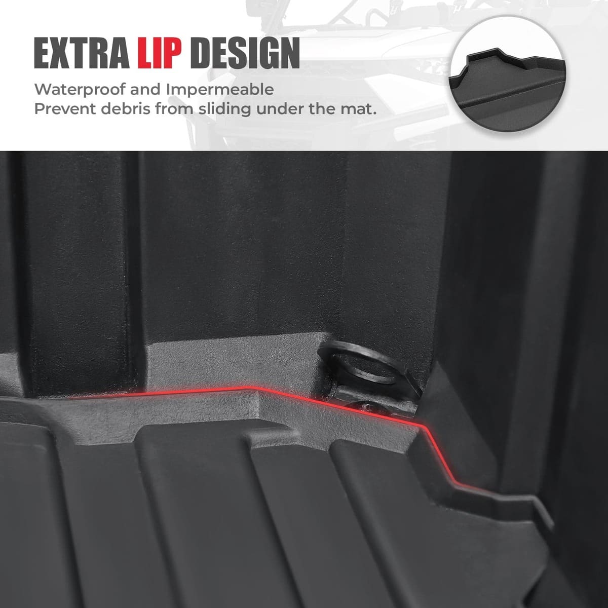 Kemimoto '18-'24 Polaris Ranger Crew XP 1000 Bed Mat Cargo Liner