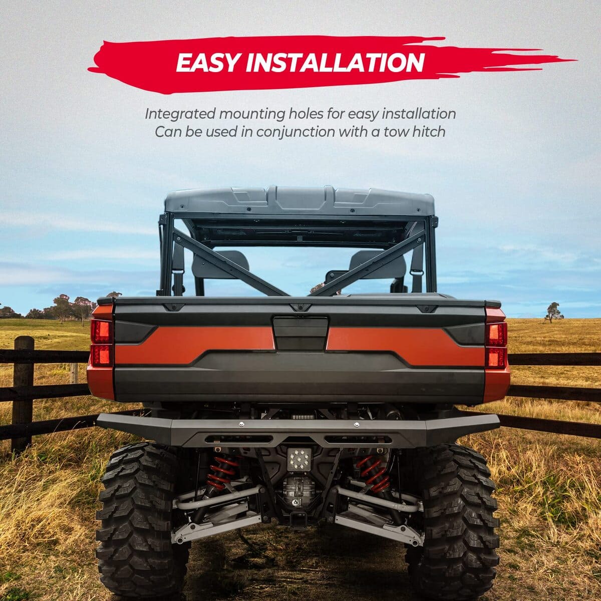 Kemimoto '18-'24 Polaris Ranger XP 1000/Crew Rear Brushguard Bumper