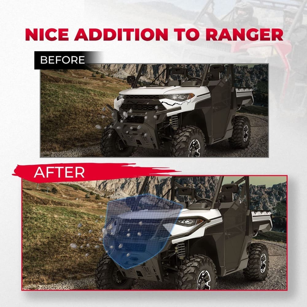 Kemimoto '18-'24 Polaris Ranger XP 1000 Front Bumper & Upper Brush Guard