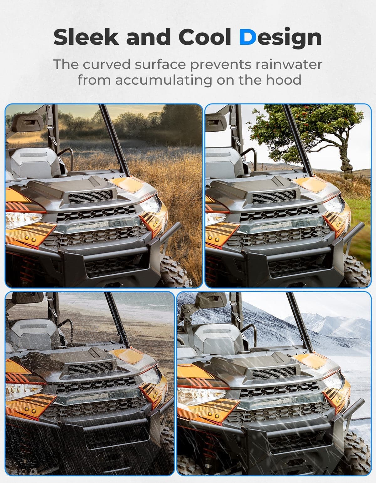 Kemimoto '18-'24 Polaris Ranger XP 1000/Crew Hood Scoop