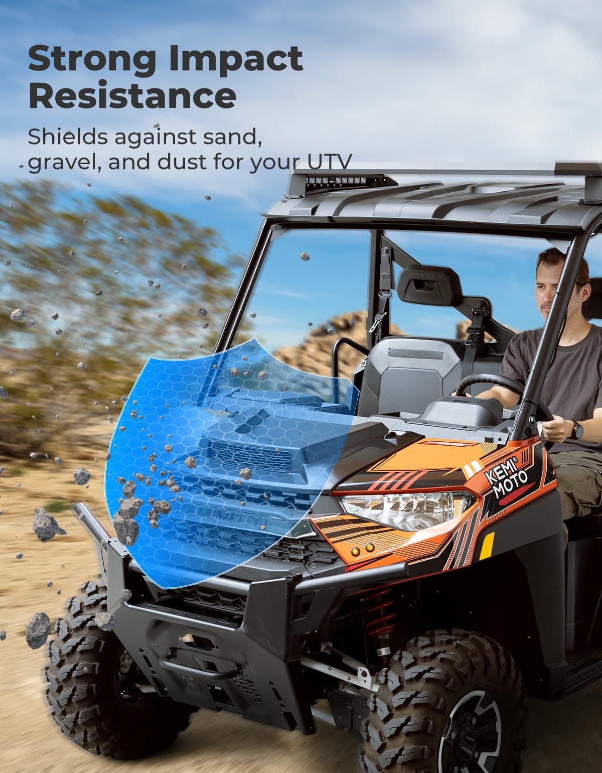 Kemimoto '18-'24 Polaris Ranger XP 1000/Crew Hood Scoop