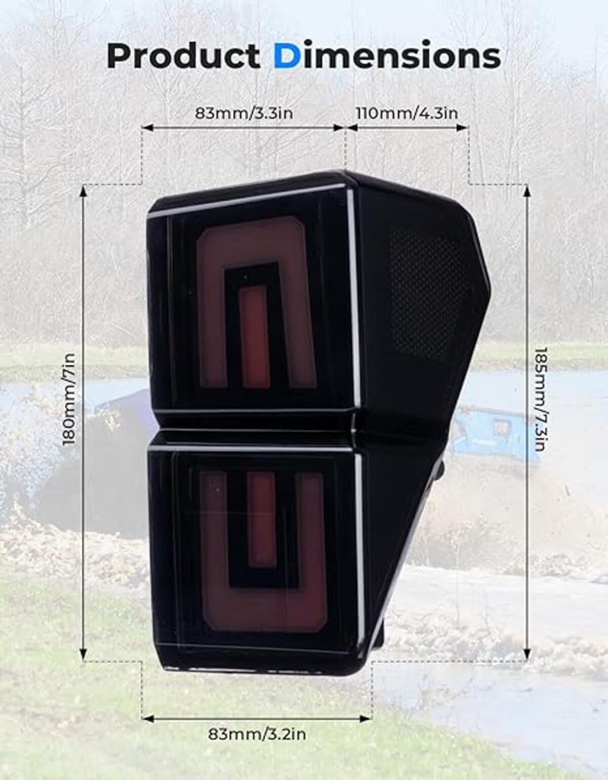 Kemimoto '18-'24 Polaris Ranger XP 1000 Upgraded Tail Lights