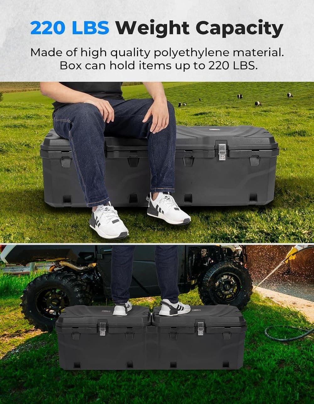 Kemimoto '18-'24 Polaris Ranger XP 1000 UTV Bed Box -29 Gallon