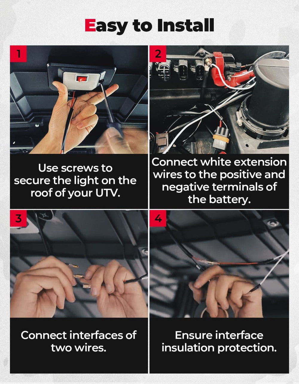 Kemimoto '18-'24 Polaris Ranger XP 1000 UTV Dome Light