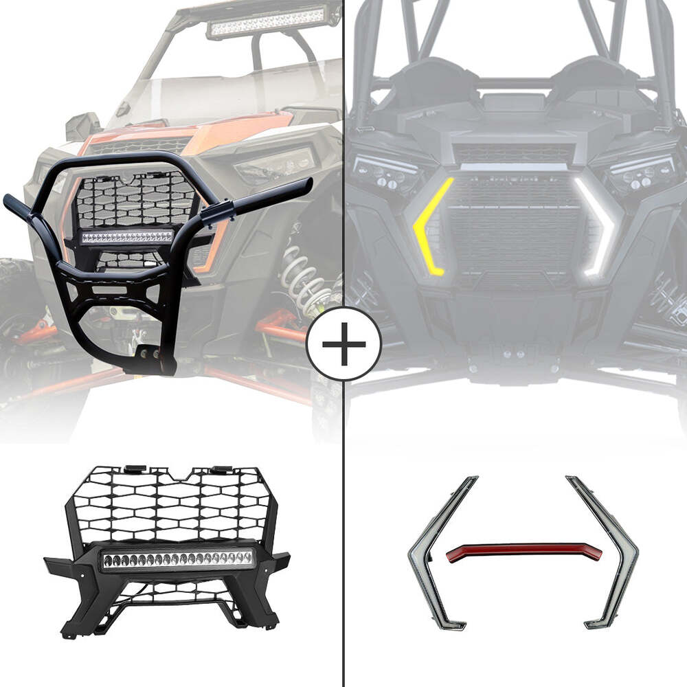 Kemimoto '19-'23 Polaris RZR XP 1000 Fang Lights & Front Grill Light