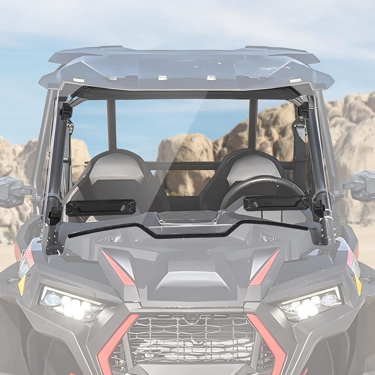 Kemimoto '19-'23 Polaris RZR XP 1000 Front Windshield w/ Adjustable Vents