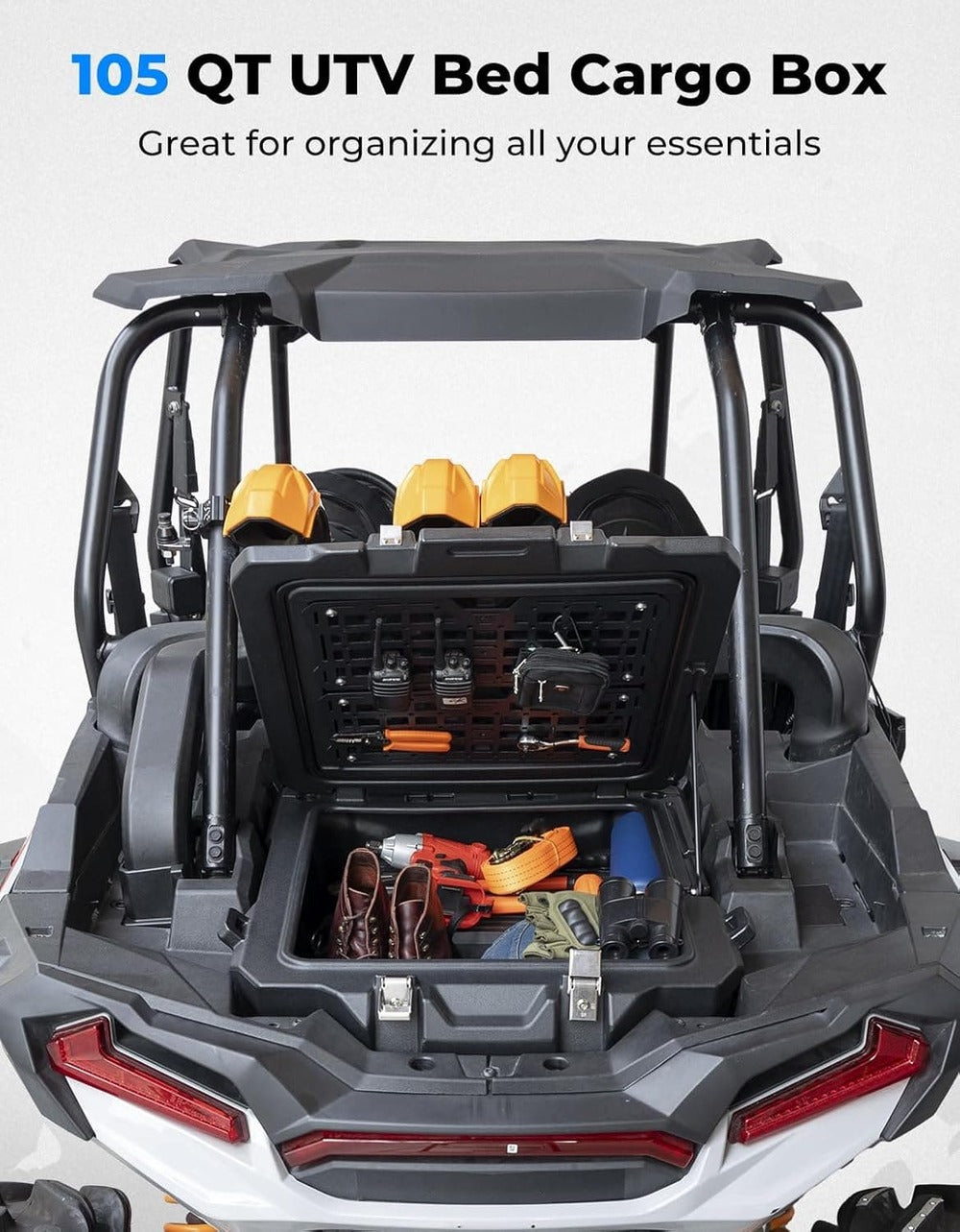 Kemimoto '19-'23 Polaris RZR XP 1000 100L UTV Rear Cargo Box