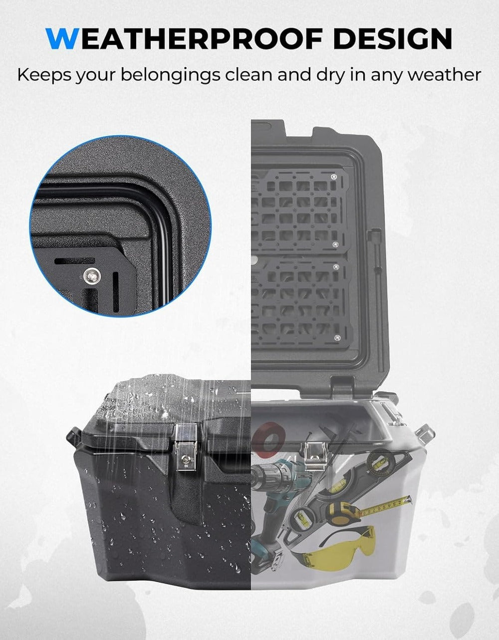 Kemimoto '19-'23 Polaris RZR XP 1000 100L UTV Rear Cargo Box