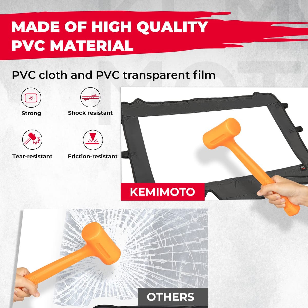 Kemimoto '19-'23 Polaris RZR XP 4 1000 Upgrate UTV Front Soft Clear Windshield