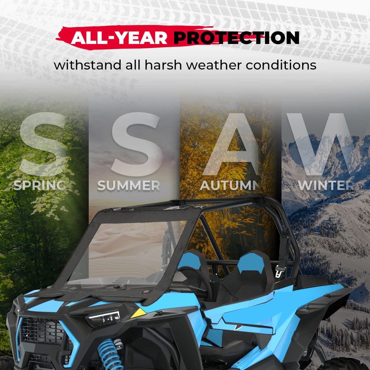 Kemimoto '19-'23 Polaris RZR XP 4 1000 Upgrate UTV Front Soft Clear Windshield