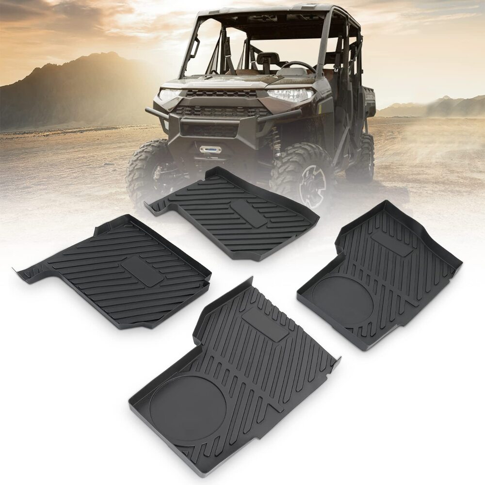 Kemimoto '19-'24 Polaris Ranger Crew XP 1000 Floor Mats - 4 Pcs