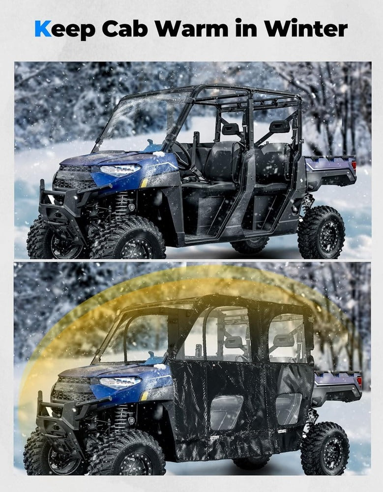 Kemimoto '19-'24 Polaris Ranger Crew XP 1000 UTV Cab Enclosure