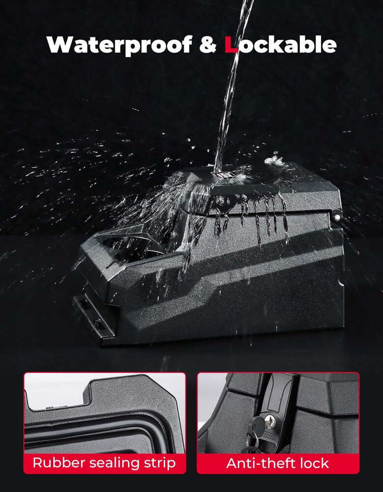 Kemimoto '19-'25 CF Moto UForce 1000/1000XL UTV Bench Seat Center Console Box