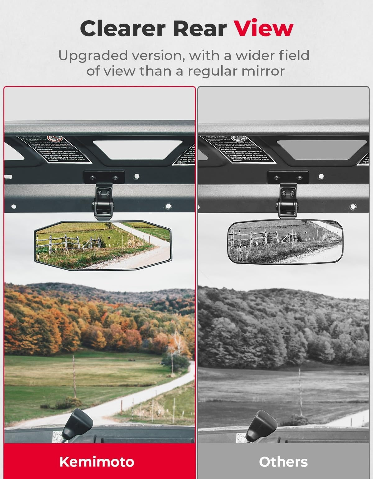 Kemimoto '19-'25 CF Moto UForce 1000 Airflow Sliding Vented Rear Windshield & Mirrors