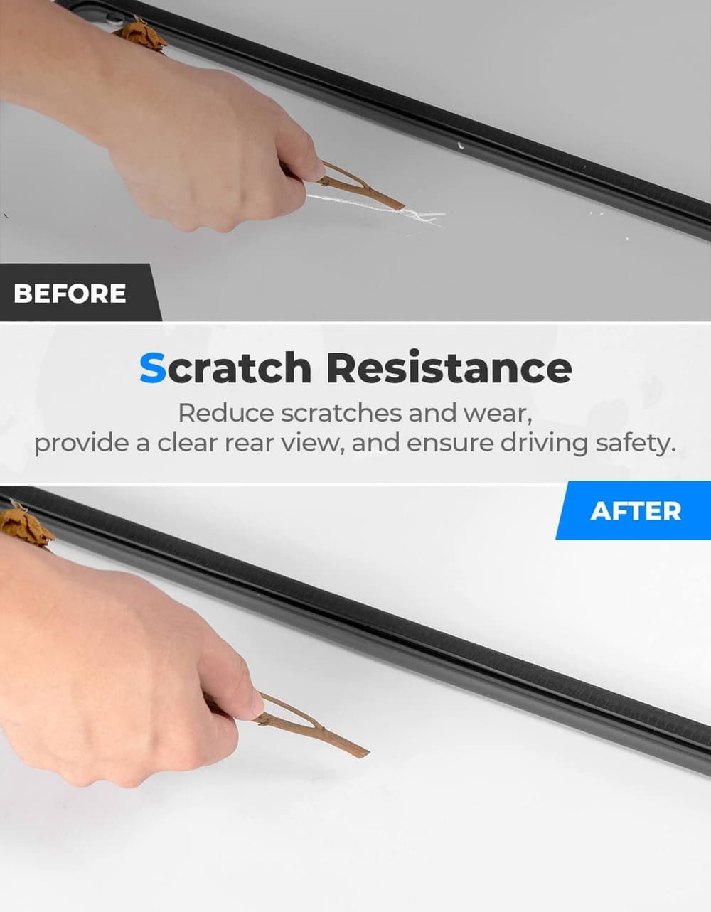 Kemimoto '19-'25 CFMoto UForce 1000 Clear 2-Sided Hard Coated Rear Windshield