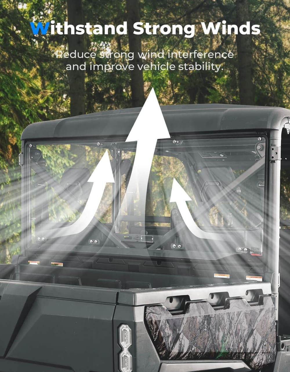 Kemimoto '19-'25 CFMoto UForce 1000 Clear 2-Sided Hard Coated Rear Windshield