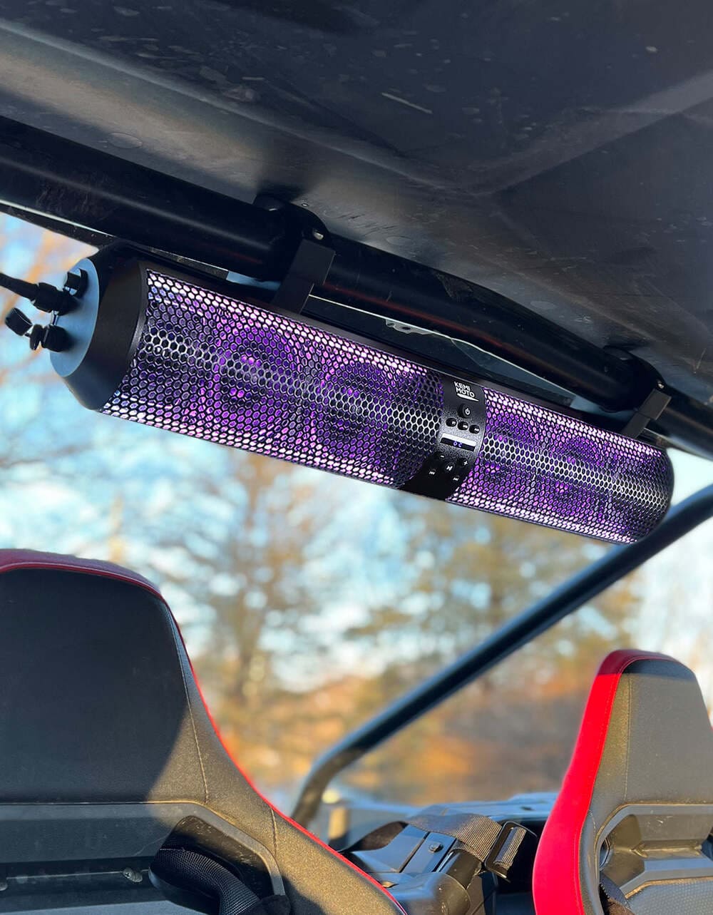 Kemimoto Polaris RZR 1.56"- 2.25" Roll Bar SXS Speaker RGB UTV Soundbar - 28"