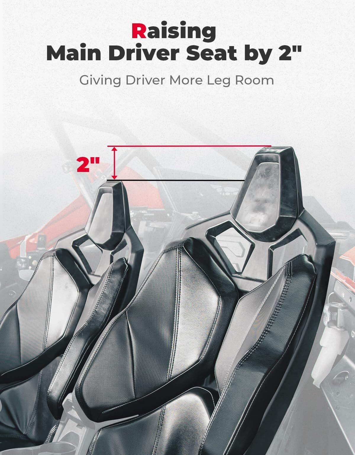 Kemimoto '20-'23 Polaris RZR PRO XP 2" Main Driver Seat Risers - 4 Pieces